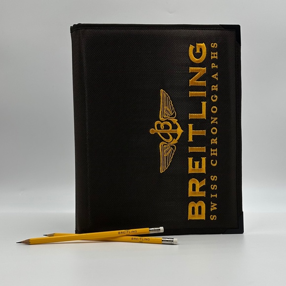 Breitling Embroidered Folio Cover, Spiral Pad &  Breitling Pencils - Picture 3 of 16